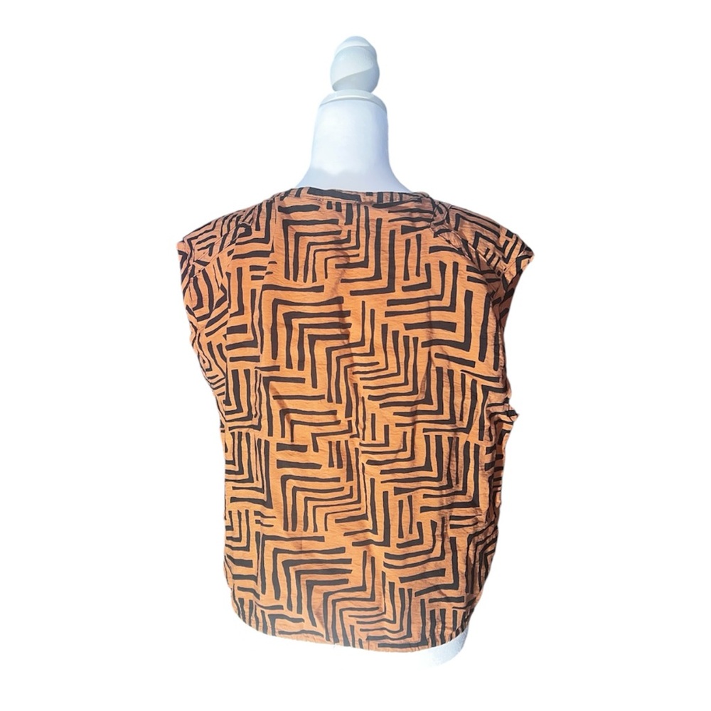Nine West Geometric Patterned Orange Women's Top - Picture 4 of 10
